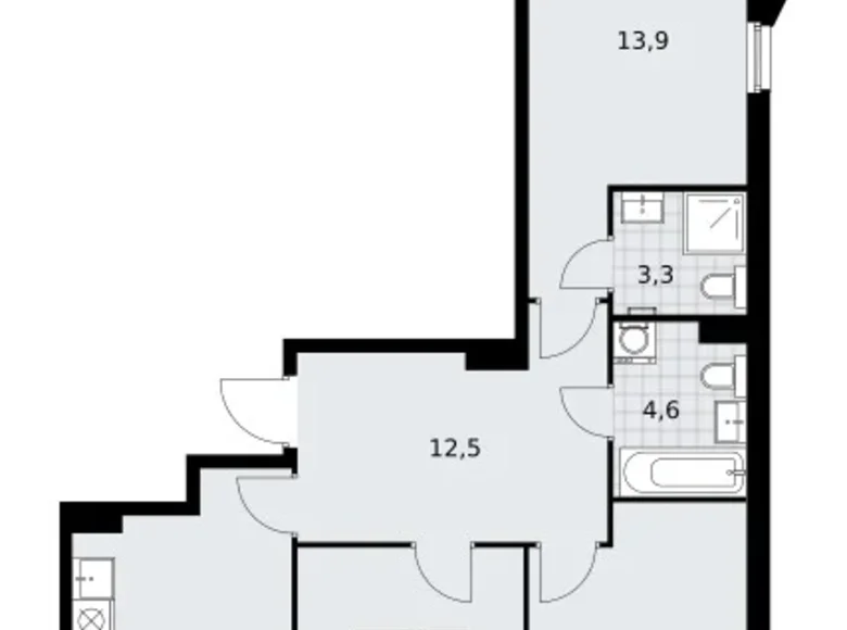 Apartamento 3 habitaciones 72 m² Troitsk, Rusia