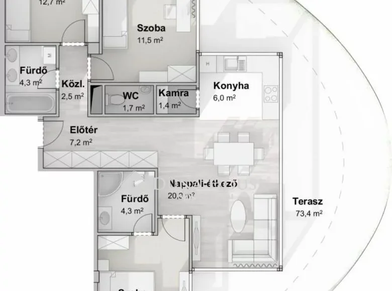 Apartment 89 m² Szegedi jaras, Hungary