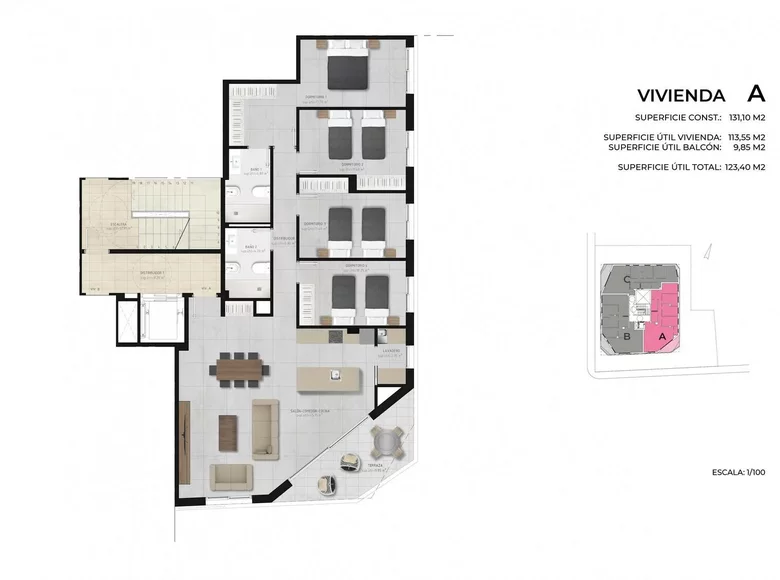 Mieszkanie 5 pokojów 120 m² Aguilas, Hiszpania