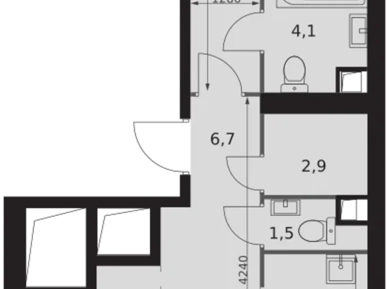 2 room apartment 63 m² Konkovo District, Russia