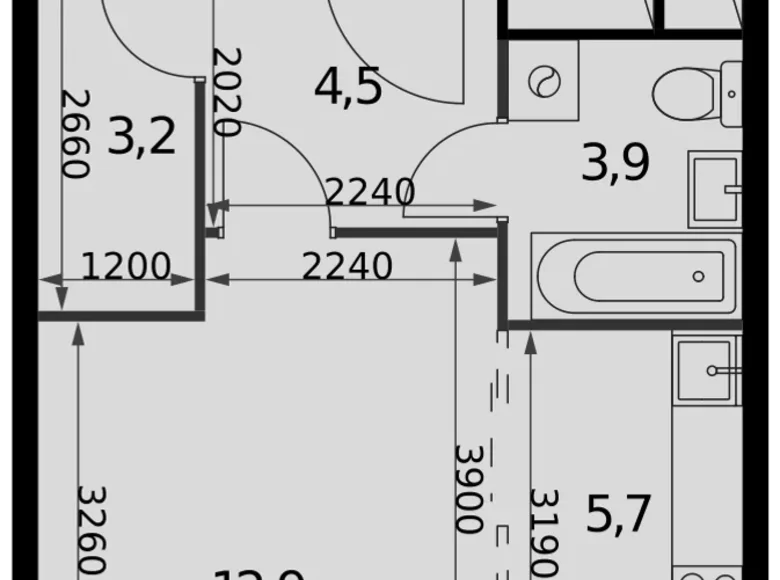 Studio 1 zimmer 30 m² Razvilka, Russland