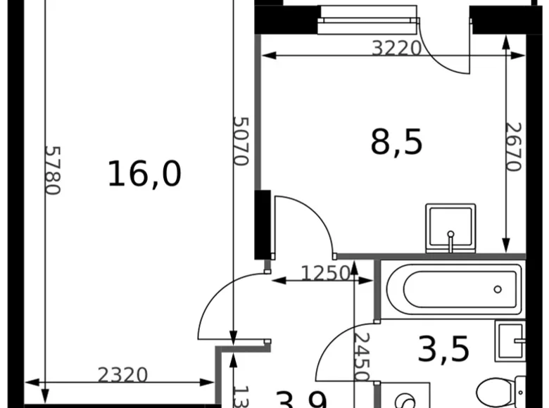 Mieszkanie 1 pokój 34 m² Sapronovo, Rosja