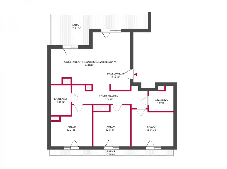 Appartement 3 chambres 92 m² Lodz, Pologne