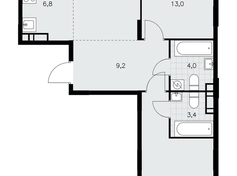 Wohnung 3 zimmer 64 m² poselenie Sosenskoe, Russland