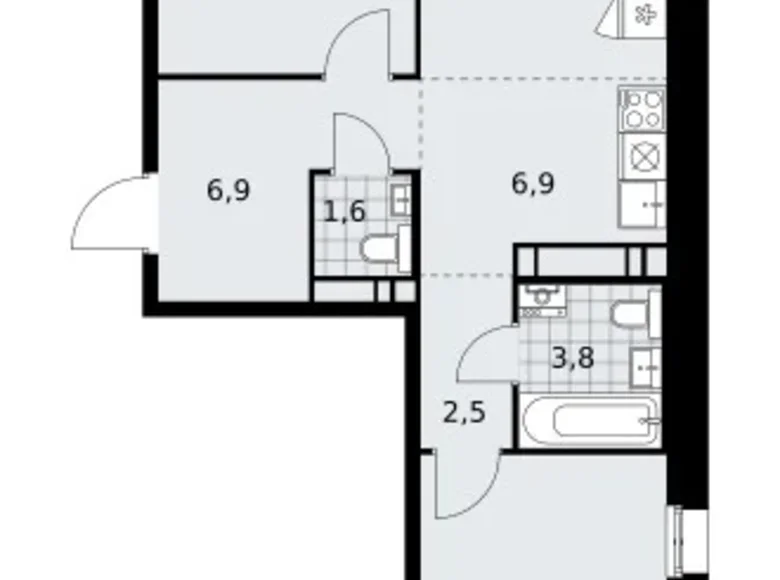 Квартира 3 комнаты 60 м² поселение Сосенское, Россия