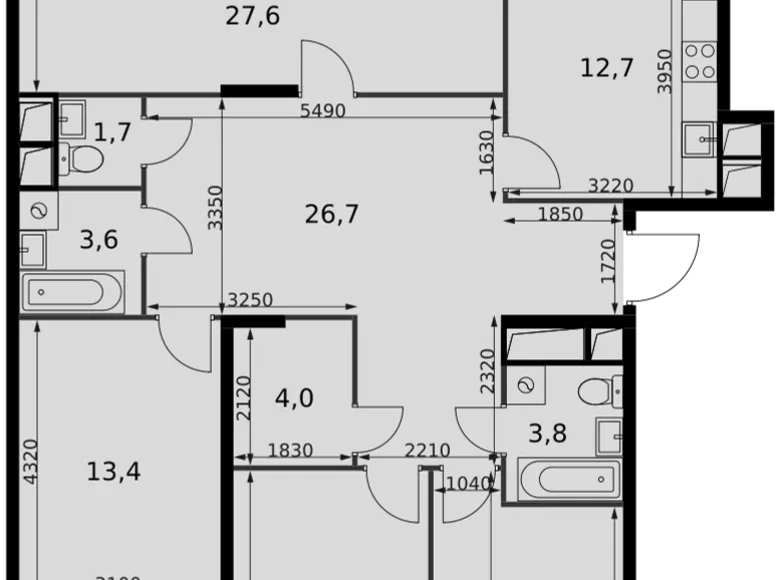 Квартира 4 комнаты 120 м² Развилка, Россия