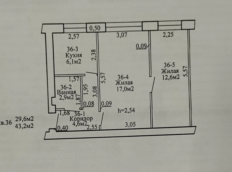 Квартира 2 комнаты 46 м² Гомель, Беларусь