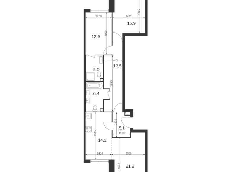 Mieszkanie 3 pokoi 94 m² North-Eastern Administrative Okrug, Rosja