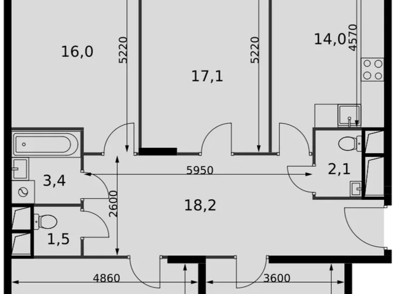 Appartement 4 chambres 100 m² Razvilka, Fédération de Russie