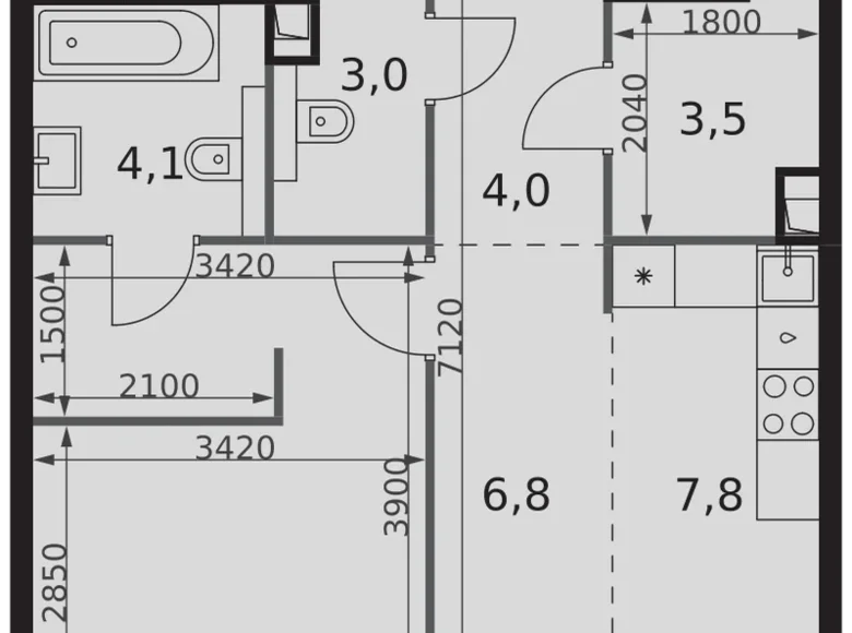 Wohnung 1 zimmer 44 m² Moskau, Russland