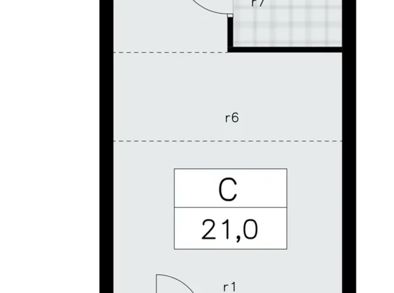 1 room apartment 21 m² Krasnoye Selo, Russia