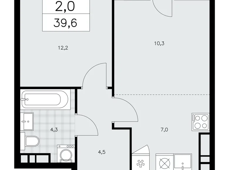 Wohnung 2 Zimmer 40 m² poselenie Sosenskoe, Russland