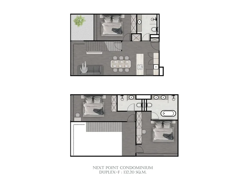 Penthouse 3 pokoi 132 m² Rawai, Tajlandia