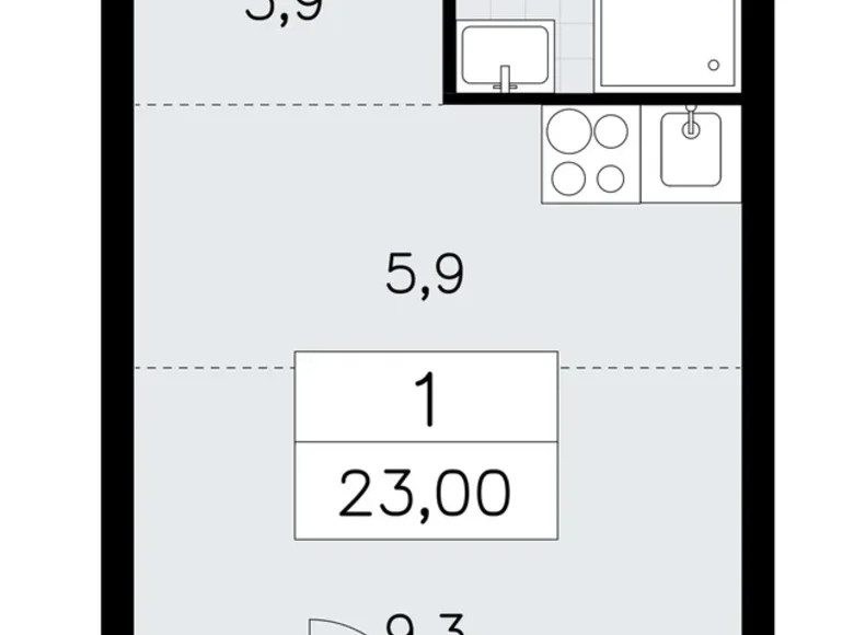 Wohnung 1 zimmer 23 m² poselenie Sosenskoe, Russland