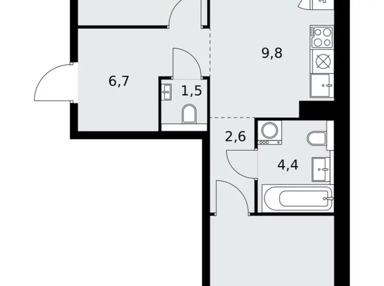 Appartement 3 chambres 60 m² poselenie Sosenskoe, Fédération de Russie