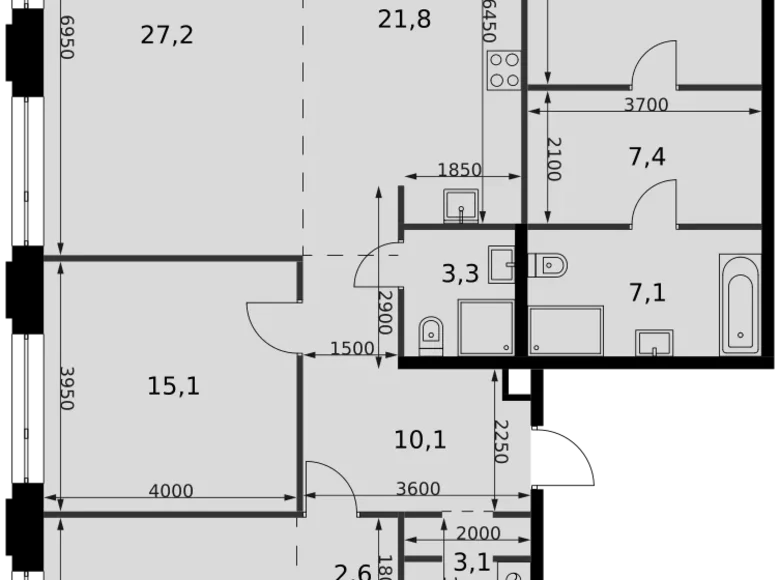 Apartamento 4 habitaciones 135 m² North-Western Administrative Okrug, Rusia