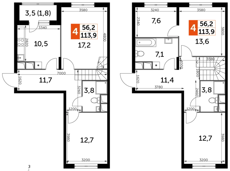 Квартира 4 комнаты 114 м² Развилка, Россия