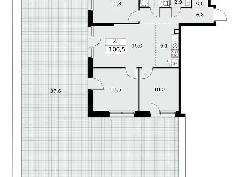 Квартира 4 комнаты 107 м² Москва, Россия