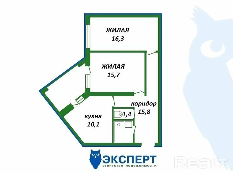 Mieszkanie 2 pokoi 65 m² Żodzino, Białoruś