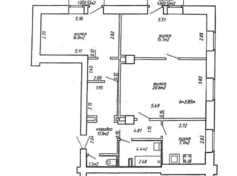 Mieszkanie 3 pokoi 78 m² Mińsk, Białoruś