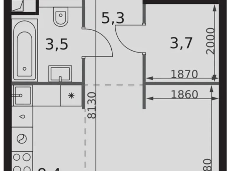 Estudio 1 habitación 36 m² Moscú, Rusia