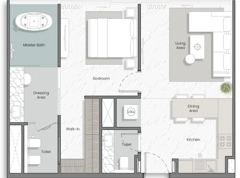 Apartamento 1 habitación 116 m² Dubái, Emiratos Árabes Unidos