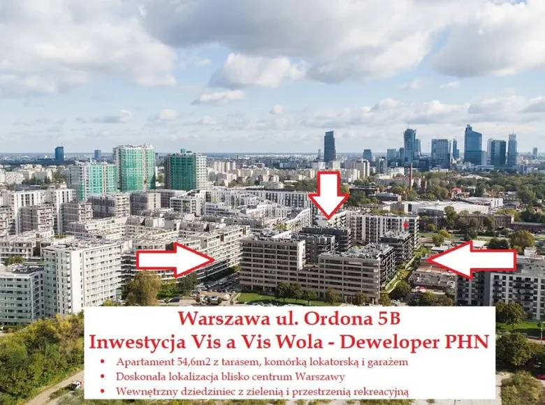 Mieszkanie 2 pokoi 55 m² Warszawa, Polska