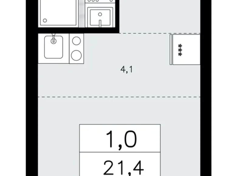 Wohnung 1 Zimmer 21 m² Krasnoje Selo, Russland