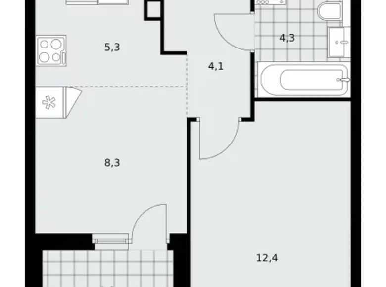 Apartamento 2 habitaciones 36 m² Moscú, Rusia