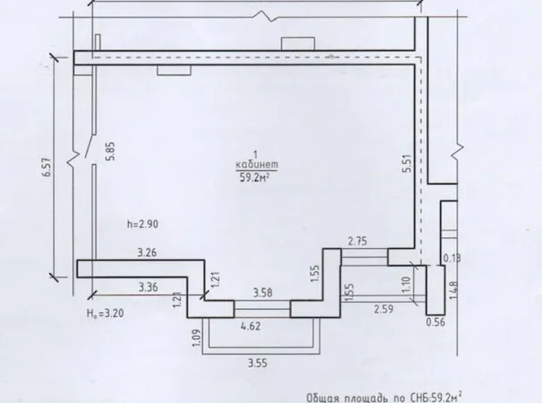 Büro 59 m² Schdanowitschy, Weißrussland