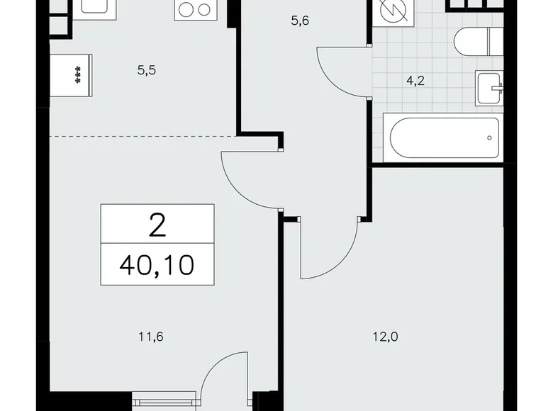 Квартира 2 комнаты 40 м² поселение Сосенское, Россия