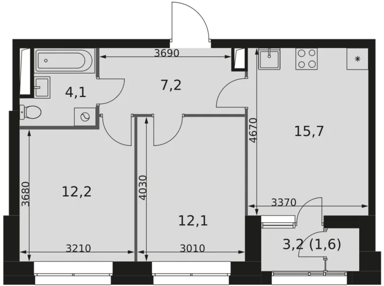 Wohnung 2 zimmer 53 m² Moskau, Russland