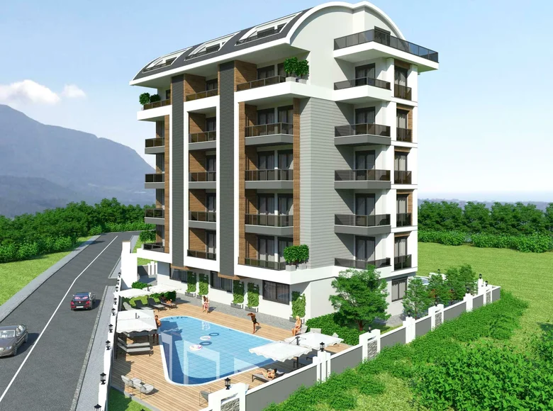 Mieszkanie 2 pokoi 52 m² Alanya, Turcja