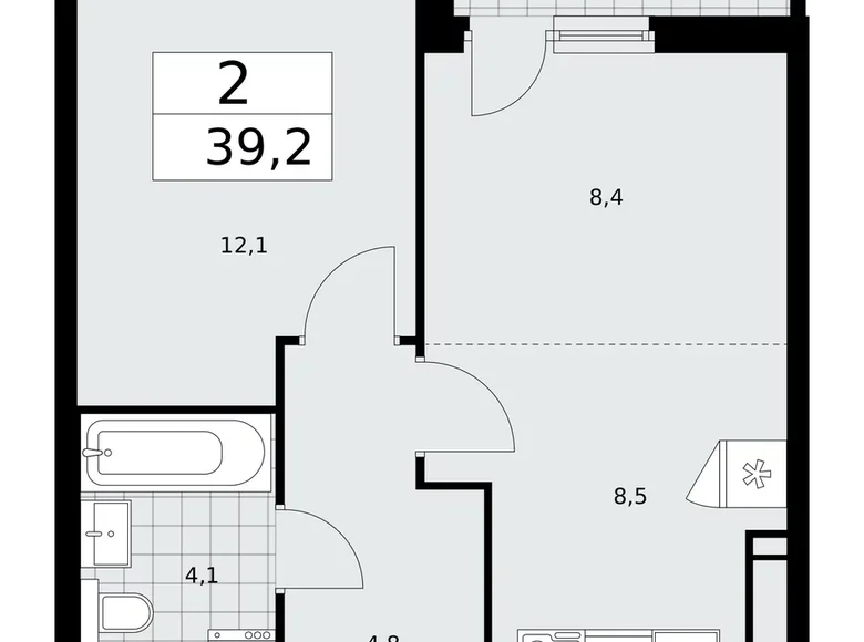 Appartement 2 chambres 39 m² Moscou, Fédération de Russie