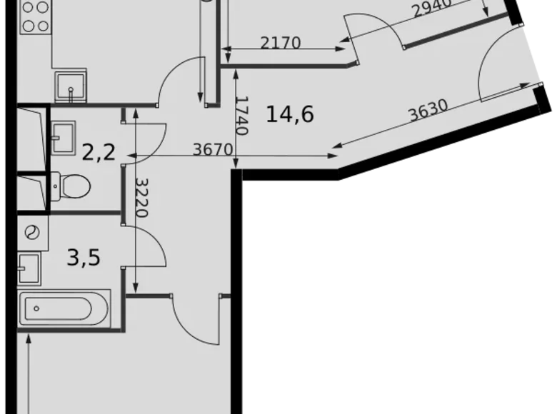 Apartamento 2 habitaciones 71 m² Razvilka, Rusia