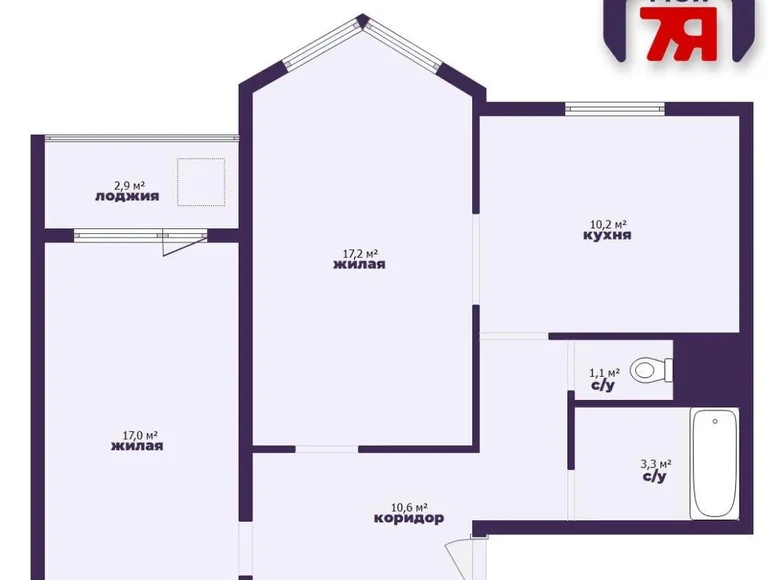 Appartement 2 chambres 62 m² Liasny, Bélarus