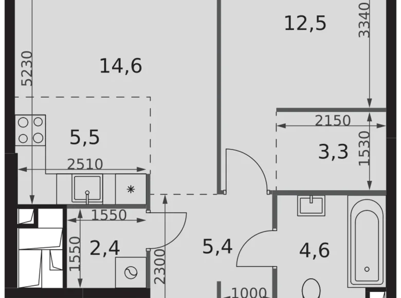 Wohnung 2 zimmer 48 m² Nordwestlicher Verwaltungsbezirk, Russland