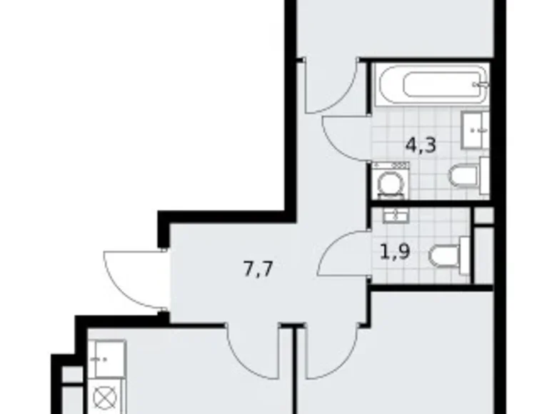 Mieszkanie 2 pokoi 55 m² Postnikovo, Rosja