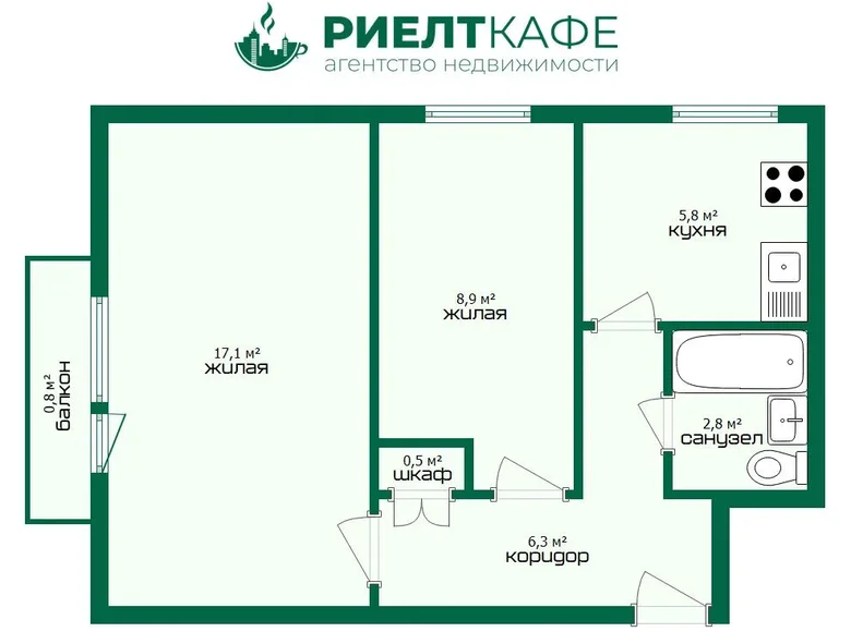 Apartamento 2 habitaciones 42 m² Baránavichi, Bielorrusia