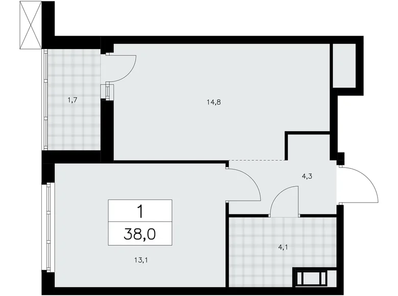 Apartamento 1 habitación 38 m² Krasnoye Selo, Rusia