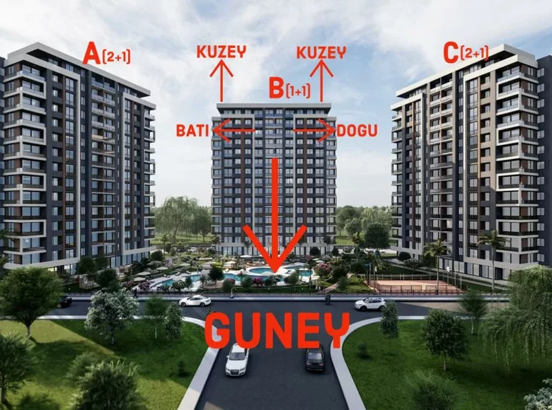 Apartamento 1 habitacion 69 m² Provincia de Mersin, Turquía