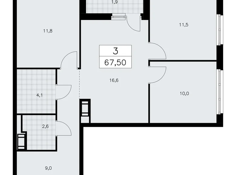 Apartamento 3 habitaciones 68 m² Krasnoye Selo, Rusia