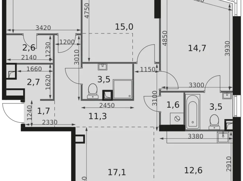 Квартира 4 комнаты 100 м² Москва, Россия