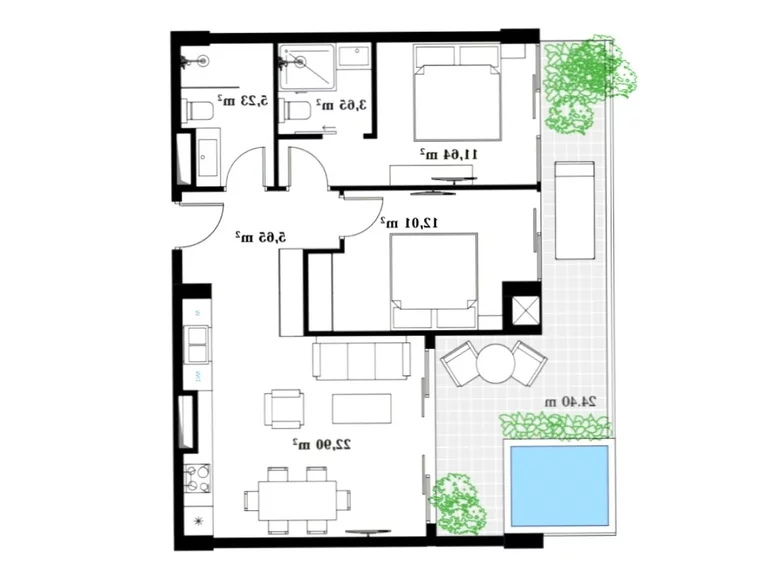 Appartement 3 chambres 85 m² Batoumi, Géorgie