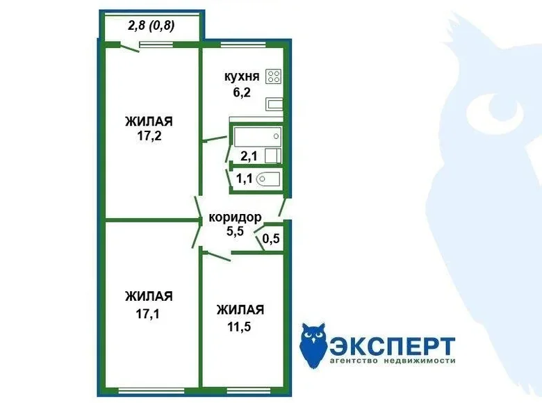 Wohnung 3 zimmer 61 m² Minsk, Weißrussland