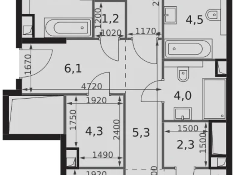 Квартира 3 комнаты 99 м² Северо-Западный административный округ, Россия