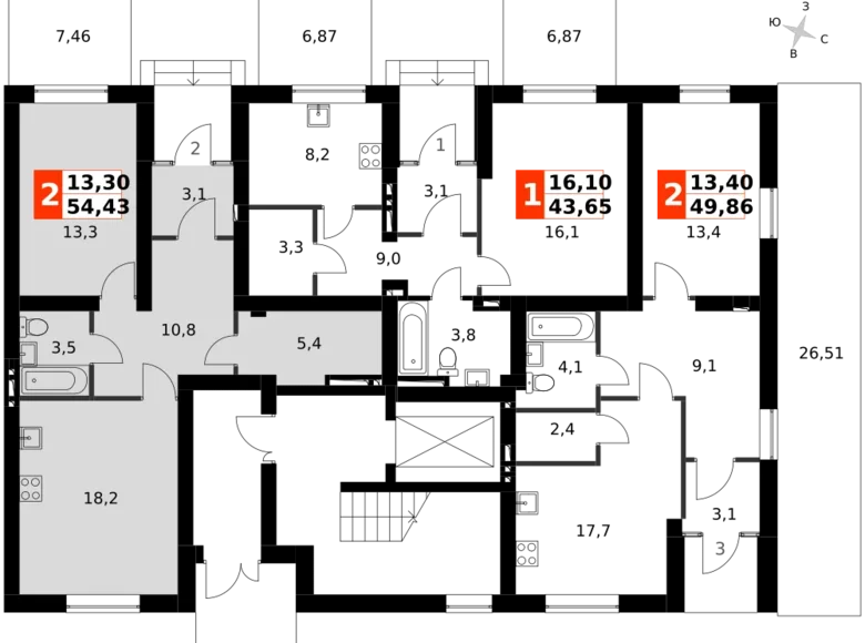 Appartement 1 chambre 54 m² Naro-Fominskiy gorodskoy okrug, Fédération de Russie