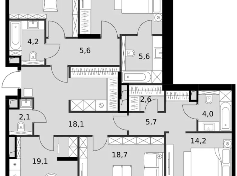 Appartement 4 chambres 140 m² North-Western Administrative Okrug, Fédération de Russie