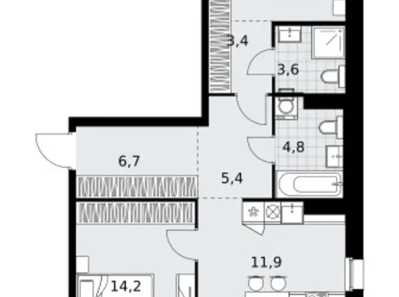 Wohnung 3 zimmer 81 m² Kommunarka, Russland