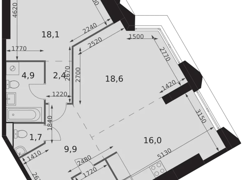 Wohnung 2 zimmer 75 m² Moskau, Russland
